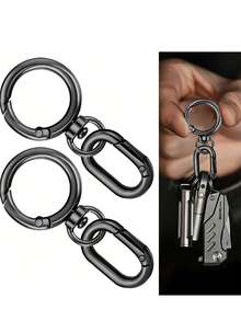 金属旋转龙虾扣DIY五金套件，360°旋转弹簧钩和椭圆形弹簧夹套装，重型防锈合金钥匙扣连接器，适用于挂绳、钥匙圈、包带和工艺配件，多用途旋转钩，适用于手提包、背包、钱包、手机挂饰、宠物牵引绳和行李带，男女皆宜的DIY工艺用品，是旅行装备、维修项目、圣诞节、生日和母亲节礼物的理想之选。 - 彩色 - 查看 13