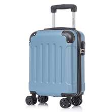 YONSLY Hard Shell Suitcase 16/20/24/28 Inches With 4 360° Wheels Sturdy Double Zipper Combination Lock Mesh Pocket Soft Rubber Handle Travel Suitcase - 灰藍 - 查看 10