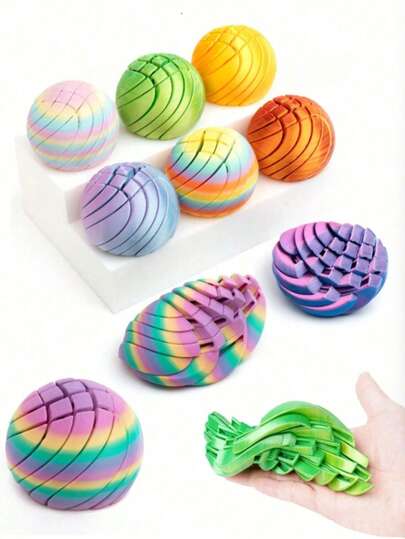 Este juguete de alivio del estrés transformable esférico 3D presenta una estructura 3D suave y elástica, convirtiéndolo en un juguete de fidget creativo y portátil. Diseñado con alivio del estrés visual y táctil dual, puede servir como decoración de escritorio y también ayudar a aliviar la ansiedad y la tensión en la oficina, promoviendo la relajación. Es un excelente regalo para cumpleaños, fiestas u ocasiones especiales, una opción excelente para regalos.