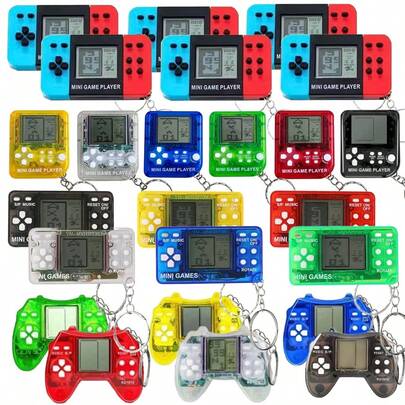 24Pcs Video Game Party Favors For Kids, Arcade Video Game Birthday Supplies Mini Gaming Console Keychain Classroom Prizes For Boys And Girls