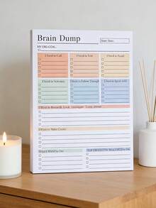 1PC A5 Brain Dump To-Do Notebook, 50 Pages Minimalist Focus Planner For Daily Organizing - A - View 7