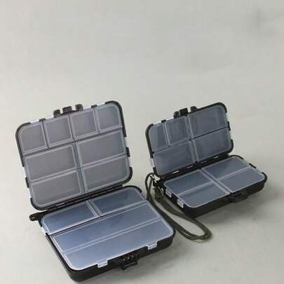 صندوق تخزين طعم الصيد، صندوق أدوات محمول ذو طبقتين لطعوم صغيرة، خطافات، دبابيس وملاعق، أحجام صغيرة/كبيرة