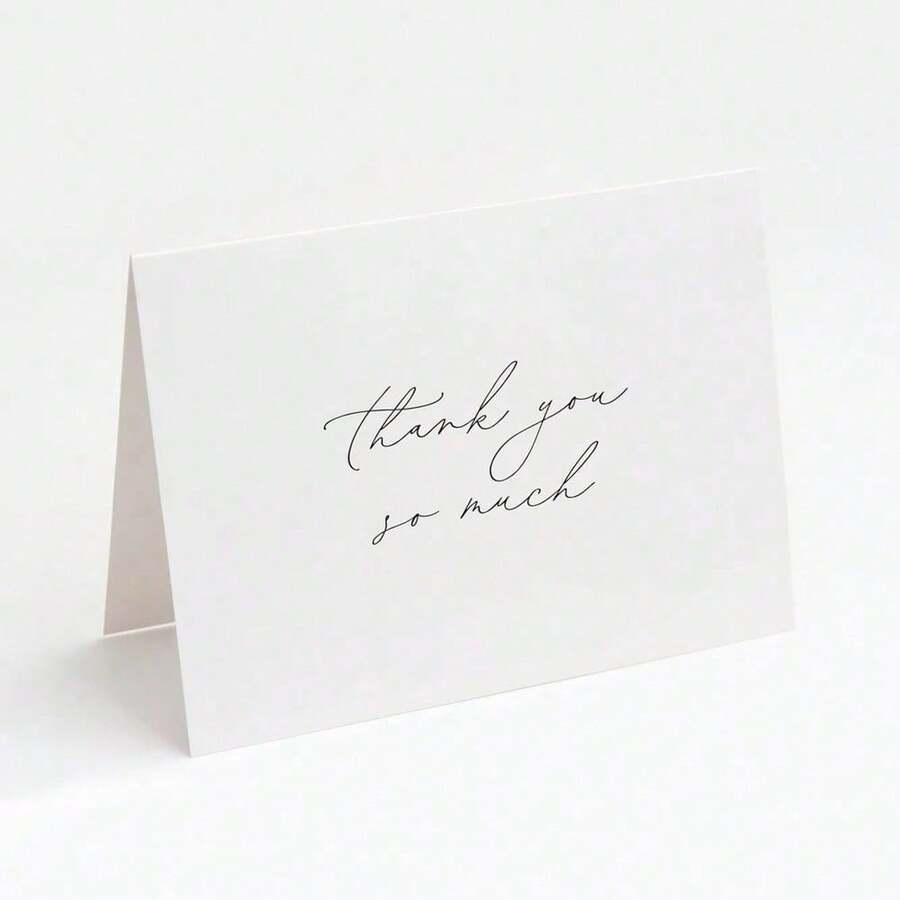 1pc Wedding Thank You Card - Shower Thank You Card - Thank You Card With Envelope, For Wedding, Birthday, Christmas, Christening - A - View 1
