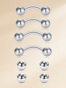 Khuyên xỏ lông mày 16G bằng thép không gỉ 316L, khuyên cong dạng tạ nhỏ, khuyên môi dọc, khuyên xỏ môi dạng labret kèm bi thay thế, khuyên xỏ tai dạng rook, helix, conch, daith dành cho nam và nữ, 16g 8mm/10mm - Phiên bản quả cầu ánh sáng - Xem 9