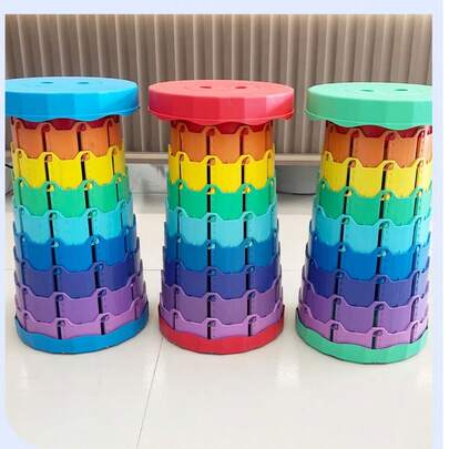 Rainbow Foldable Stool Portable Retractable Seat For Camping Fishing