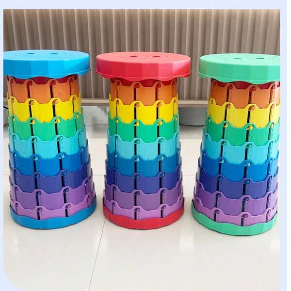 彩虹折叠凳 便携式可伸缩座椅 适用于露营钓鱼