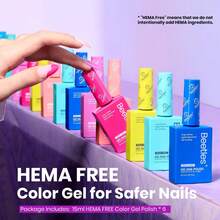Beetles 15ML 6 Colors  HEMA-Free Pastel Gel Polish - Fairy Tale Dream, Pastel Yellow Pink Blue Purple, Colorful Bottle, Soak Off UV LED Manicure - 6 màu, 15ml, không chứa Hema, Spectrum Dance - Xem 2