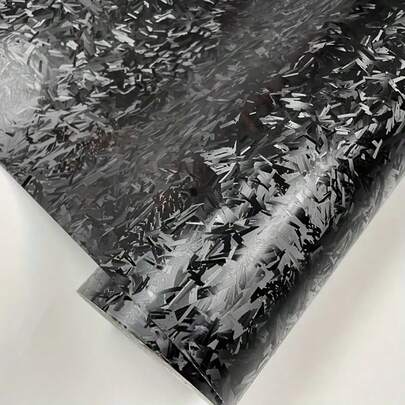 1pc Black Forged Carbon Fiber Vinyl Wrap Sticker, Durable PVC Adhesive Film For Exterior & Interior Decoration, Engine Hood Protection, Bestselling Black Forged Carbon Fiber Car Wrap, Suitable For Home Furniture, Wall Paper, Dining Table And More