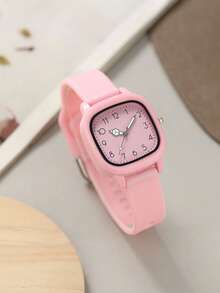 10只装女士礼品硅胶手表，时尚休闲方形表盘石英腕表组合套装（不含表盒） - 彩色 - 查看 15