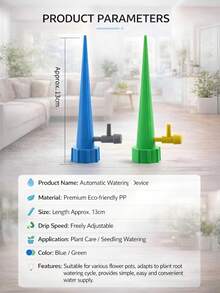 10-Pack Indoor Plant Self-Watering Drip Kit With Adjustable Valves – Automatic Watering Device For Vacation/Business Trip, Lazy Gardener Essential, Random Color, Perfect For Back-To-School & Easter Gifts - Multicolor - View 4