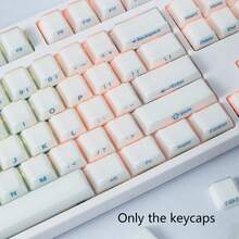 磨砂透明水晶PC键帽，Cherry原厂高度，侧刻字符，6.25U空格键，兼容MX轴机械键盘，仅含键帽，不含键盘 - 查看 7