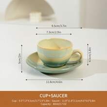 1 Cup & 1 Saucer 2-Piece Ceramic Coffee Set, Spring Series, Suitable For Spring Festivals And Parties, Mother's Day Gift, Home Or Cafe Use, Dishwasher, Microwave, Oven, Refrigerator - Multicolor - View 19