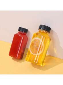 6pcs, 2oz Glass Mini Bottles With Black Caps - Small Clear Jars Essential For Travel, Suitable For Ginger Juice, Health Drinks, Juices, Samples - Multicolor - View 6