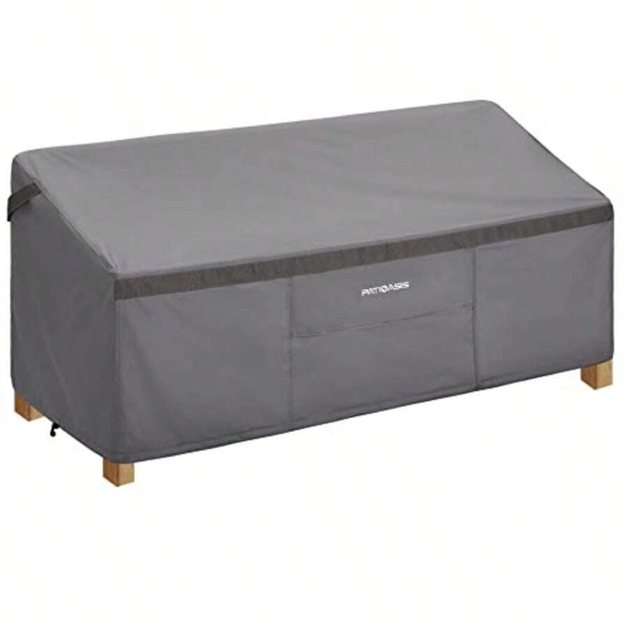 Funda para Banco de Patio Gris Impermeable Funda Pequeña para Sofá de Amor de Exterior 54 pulgadas de ancho x 37 pulgadas de profundidad x 35 pulgadas de alto Impermeable Resistente a los - Gris - Ver 1