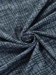 1pc Stretch Full Coverage Sofa Cover, Geometric Pattern, Modern Style Polyester Fabric, Machine Washable, Protects Sofa From Dust & Dirt (Includes 1pc Pillow Cover As Gift) - Grey - View 3