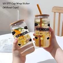 1pc Senior 2026 UV DTF Transfer Sticker, Class Of 2026 Graduation Theme Cup Wrap Decal For Water Bottles, Glass Cup, Laptops & Home Decor, Graduation Season Transfer Sticker - Multicolor - View 4