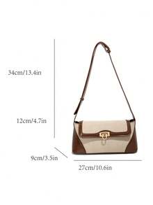 Túi đeo vai dáng baguette thiết kế retro độc đáo dành cho nữ, mẫu mới thời trang tối giản mùa xuân/hè, đa năng, phù hợp đi làm hàng ngày. - màu nâu - Xem 10