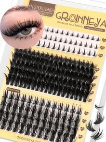 205 Pcs Lash Extensions Kit Include Bottom Lashes Spikes Lashes Individuals 3D Volume Eyelash Clusters D-Curly Clusters Lash Large Capacity Eyelashes Book 5-18 MM DIY Eyelash Extensions Lash Clusters Individual Lash Clusters Segmented False Eyelashes - C - View 1