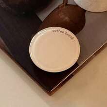 1个复古棕色英文圆形可伸缩折叠慵懒手机支架，兼容苹果手机，简约美学粘性支架 - 彩色 - 查看 11