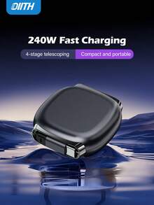 OIITH 240W(MAX) USB-C 快充线，磁吸式伸缩 USB-C 充电线，磁吸设计可自由伸缩双 C 型线缆，可伸缩 Lightning 充电线，多功能 USB-C 数据线，兼容 17/16/15/13 Pro Max Pro，兼容三星手机、平板电脑，支持 PD 快充。 - 彩色 - 查看 4