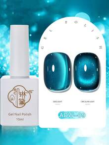 15毫升容量 2026春夏及新年宝石蓝玻璃珠，岛屿蓝冰川猫眼新款女士圣诞礼品套装，包含水晶石猫眼凝胶指甲油 - 彩色 - 查看 14