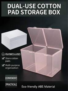 Hộp đựng bông tẩy trang (1/2 chiếc), hộp nhựa trong suốt có nắp gập, dùng để trang trí phòng, túi đựng mỹ phẩm, hộp trang điểm, túi du lịch, túi đựng đồ dùng vệ sinh cá nhân, đồ dùng cần thiết khi đi du lịch, sắp xếp, lưu trữ, hộp đựng đồ trang điểm. - Trong sáng - Xem 14