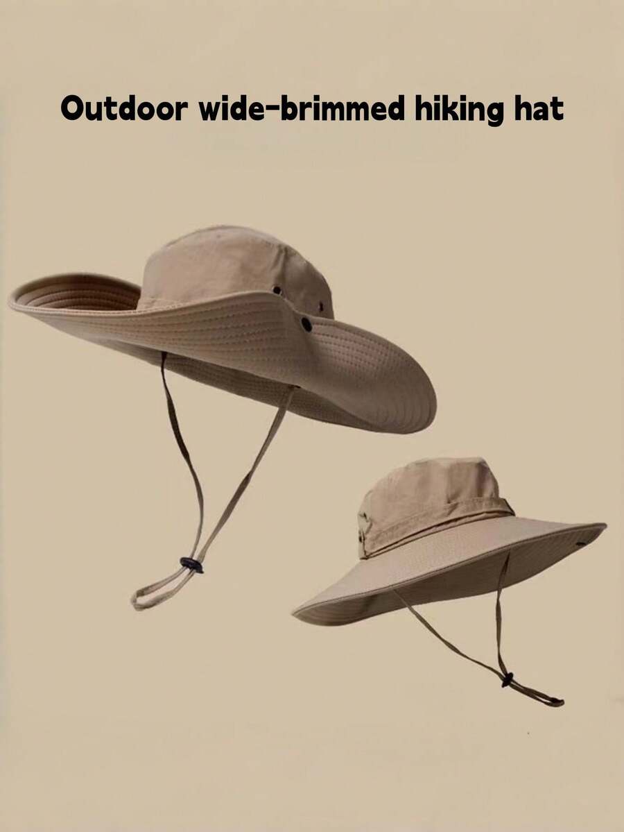 女士防晒帽，夏季户外骑行遮阳颈套透气可折叠宽檐钓鱼帽 - 多色 - 查看 1