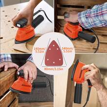Corded Multi-Function Detail Sander With Micro-Filter Dust Box,15000RPM, 9 Additional Attachments & 60 Pieces Of Sandpaper - Basic Sander - View 4