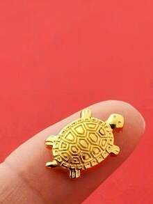 50/6pcs Gold Lucky Turtle Gifts, Exquisite Metal Ornaments, Feng Shui Golden Lucky Turtle Decor, Theme Party Gifts, Home Desktop Decoration, Potted Plant Micro Ornaments, Suitable For Party Surprises, Desktop Decor, Wallet Hanging Accessories, Desktop Ornaments - Multicolor - View 6