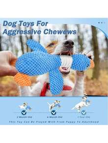 1pc Upgraded Indestructible Goose Dog Toy, Suitable For Aggressive Chewers, Small, Medium, Large Dogs, Squeaky Plush Dog, Puppy Teething Toy, Duck Puppy Toy, Upgraded Indestructible Goose Dog Toy, Suitable For Aggressive Chewers, Small, Medium, Large Dogs, Squeaky Plush Dog, Puppy Teething Toy, Duck Puppy Toy - Màu xanh lam - Xem 4