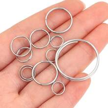 100pcs/Pack Stainless Steel Double Loop Keyring, Double Iron Circle Connector Ring For DIY Jewelry Pendants, Toys - Double Hanging Loop - View 7