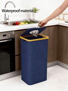 1pc Foldable Storage Box, 100L Recycling Bin With Lid, Removable & Reusable Inner Bag, Includes 1 Removable & Reusable Inner Bag, Suitable For Bottles, Cans, Plastics And Glass. Multifunctional Waste Sorting Box For Home, Apartment, Office And Dorm - Multicolor - View 3