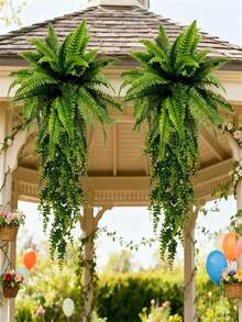 优雅仿真热带雨林蕨类植物，逼真绿色，绿叶繁茂，适合室内/室外装饰，可用于花园、露台、客厅、玄关等场所。是情人节、毕业典礼、复活节、新年、斋月、母亲节、婚礼、派对等场合的理想礼物。可自行造型，是春季室内装饰、节日装饰和室内外地面景观设计的完美之选。 - 彩色 - 查看 4