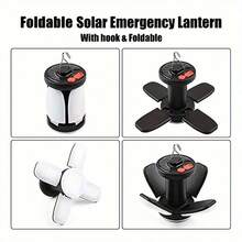 1个太阳能LED露营灯可充电帐篷灯可折叠应急电源便携式营灯 - 款式A - 查看 6