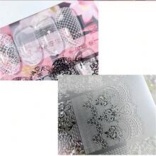 Khuôn dập móng nghệ thuật, khuôn trang trí móng thân thiện với người mới bắt đầu, khuôn dập chuyển hình ren, hoa, đường kẻ, khuôn dập sơn móng tay, khuôn dập nghệ thuật móng, khuôn dập silicon trong suốt, dụng cụ làm móng nghệ thuật - Đỏ - Xem 3