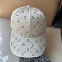 Luxury Rhinestone Letter "B" Visor Cap, Versatile Casual Sun Protection Hat, Adjustable Unisex, Holiday Gift - A - View 9