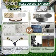 Fundas para muebles de patio resistentes impermeables cubierta de muebles al aire libre redonda 600D impermeable para sofá seccional sofá mesa de comedor al aire libre y juego de sillas - Beige Marrón - Ver 5
