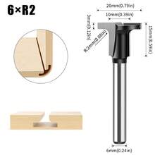 6mm 1/4" Shank, Carbon Glass Plate, Bending Router Bit, Half Round Flat Grooving Angle Cutter, Woodworking Tools, 1. 2J2U - 6.35XR2 - View 8