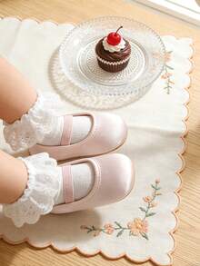 Infant/Toddler Girls' Princess Shoes, Soft Bottom Anti-Slip Christening/Party Shoes, Suitable For Wedding, Party, Christmas, Birthday - Baby Pink - View 3