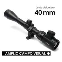 Visor profesional 3-9x40EG (con rail ajustable): enfoque de paralaje ajustable, retícula iluminada bicolor (rojo/verde), se suministra con anillas de montaje para rail de 11 mm, diseñado para disparos de alta precisión a distancias medias y largas; un visor de 40 mm con montura ajustable, ideal para la caza y el tiro deportivo. - Negro - Ver 4