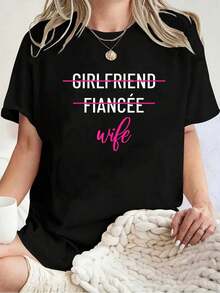Camiseta 100% Algodón Unisex para Luna de Miel, Recién Casados, Novios, Novias, Esposas, Camiseta de Manga Corta de Algodón para Hombre de Verano - Negro - Ver 1