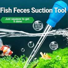 New Aquarium Vacuum Cleaner, High Suction Fish Tank Waste Remover, Turtle Tank Poop Suction Cleaning Tool - A-Blue - View 1