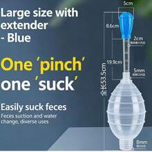 New Aquarium Vacuum Cleaner, High Suction Fish Tank Waste Remover, Turtle Tank Poop Suction Cleaning Tool - A-Blue - View 9