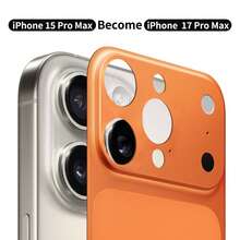 Solid Color Camera Lens Protector Matte PC Back Film For IPhone 16 Pro/15 Pro Max/14 Pro Orange, Ultra-Thin Instantly Transforms To 17 Pro/17 Pro Max Mother's Day Gift - Orange - View 9
