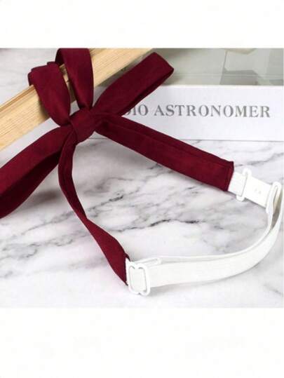 1pc Minimalist Solid Color Bow Tie Collar Ribbon, Suitable For Long Sleeve Shirts, School Uniforms, Sailor Suits, Daily Wear, Holiday Gift