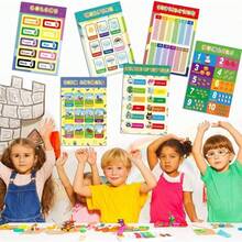 Educational Posters For Preschoolers, Learning Poster Charts For Toddlers 1-6 Years Old, ABC Chart, Numbers, Colors, Shapes, Days Of The Week, Boho Kindergarten Classroom Wall Decor, Toddler Education Gift - Black - View 5