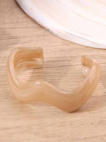 1pc Fashionable European And American Style Acrylic Colorful Jelly Wavy Design Bangle Bracelet, Suitable For Daily Wear, Holidays, Travel, Beach Outfits. Elegant And Timeless Bracelet, Great Gift For Women - Wave-shaped Bracelet - View 9