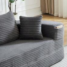 A Versatile Two-In-One Sofa Bed, Ideal For Small Spaces, That Can Be Used As Both A Semi-Circular Sofa And A Round Chaise Longue. The Armrests Feature Fabric Pockets. - Grey - View 6