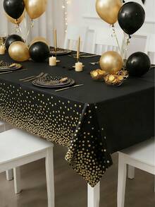 1/2pcs Disposable Tablecloth, Polka Dot Pattern, 137x274cm/54x108in, Thick & Durable Reusable Tablecloth For Birthday Party, Back To School Party, Ramadan, Wedding, Outdoor Picnic - Multicolor - View 3