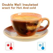 1 Cup & 1 Saucer 2-Piece Ceramic Coffee Set, Spring Series, Suitable For Spring Festivals And Parties, Mother's Day Gift, Home Or Cafe Use, Dishwasher, Microwave, Oven, Refrigerator - Multicolor - View 9